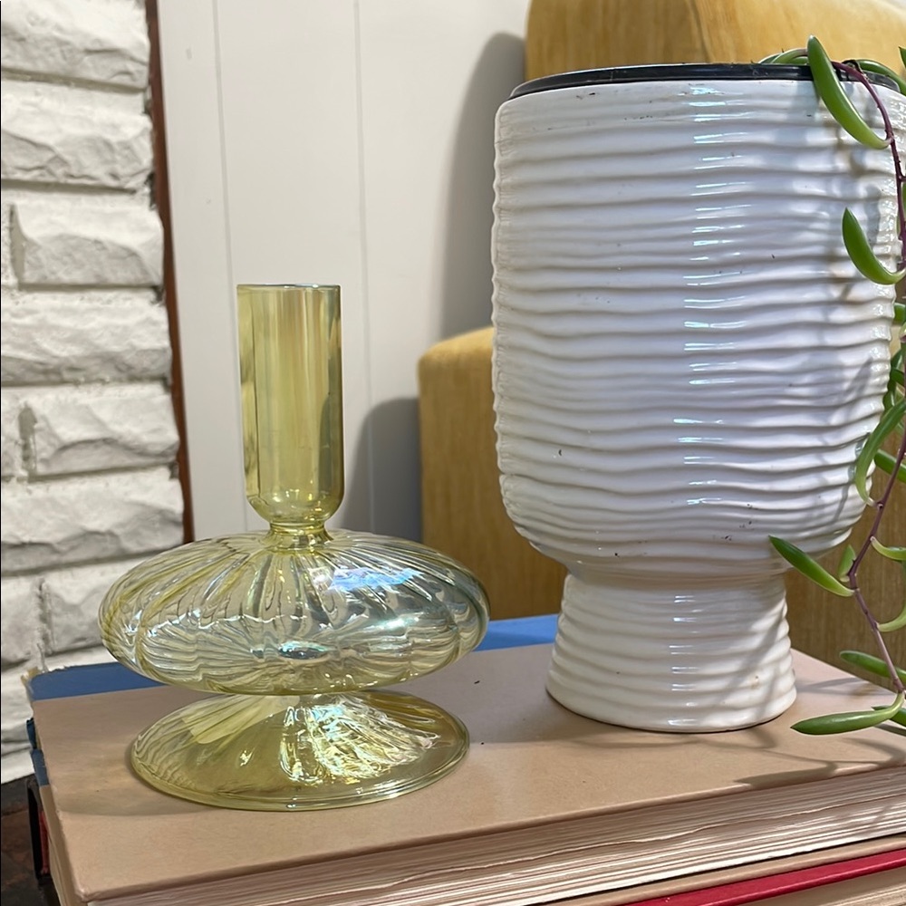 Colored Glass Candle holder or vase
